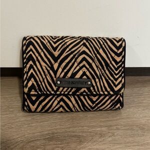 Vera Bradley Zebra Wallet in Black and Tan